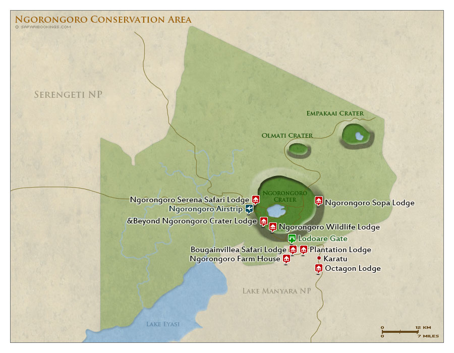 Map of Ngorongoro conservation Area